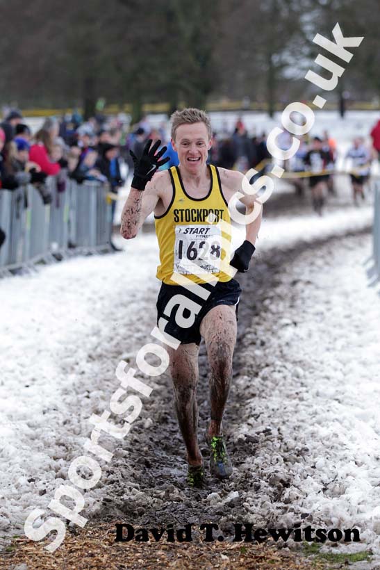 Steve Vernon (Stockport Harriers) wins his 5th Northern Cross Country Championships title.